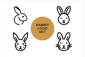 Set of Rabbit Line Art Logo, a Branding & Logo Template by Vectorium Studio