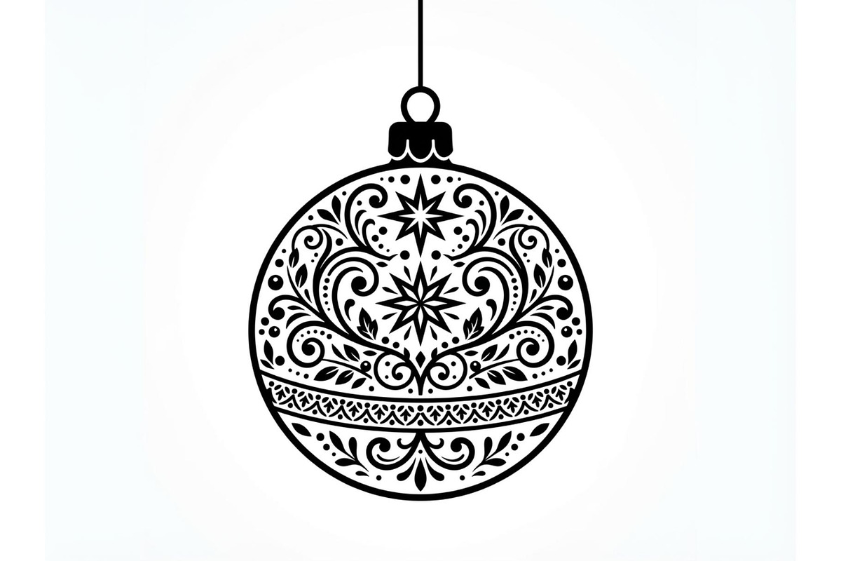 Festive Filigree Bauble Silhouette, an Object Graphic by Creativeshirt (Photo 3 of 5)