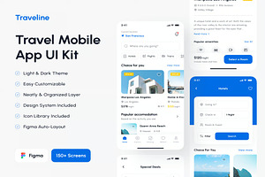 Traveline Travel and Lifestyle AppUI, an UI Kit Template by Creative Perspective
