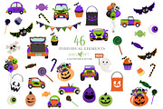 Cute Halloween Party Car Clipart, a Transportation Illustration by Oh Darling Graphics (Thumbnail 3 of 4)