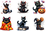 Funny Halloween Black Cat Clipart, an Illustration by Designking (Thumbnail 3 of 4)