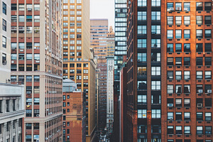 View of skyscrapers and city buildin, a Photo by Iftikhar Alam