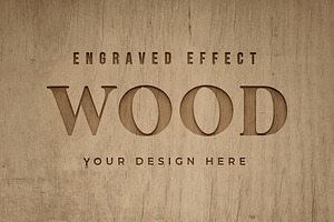Engraved Wood Text Mockups