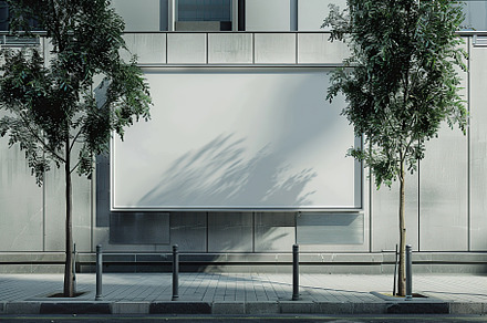 Blank white signboard on the wall, a Background Photo by AlyaAnd
