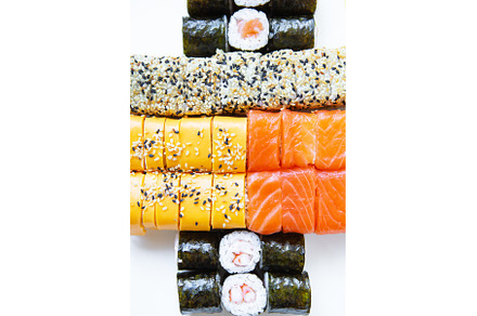 Sushi from Japanese cuisine. There, a Food & Drink Photo by Artsaba Family