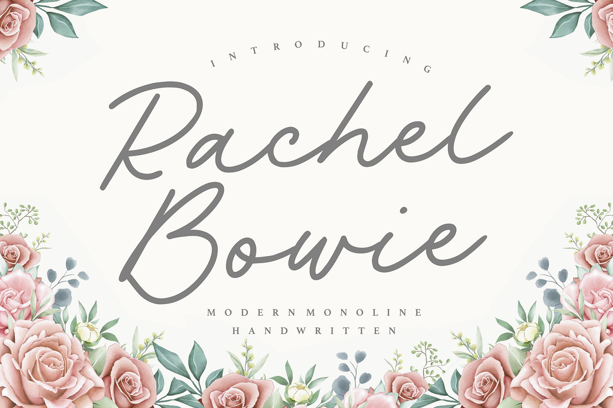 Rachel Bowie - Modern Monoline Font, a Script Font by Balpirick Studio (Photo 1 of 7)