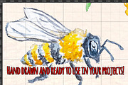 Honey Bee Watercolor Bundle, an Animal Illustration by Violet LeBeaux (Thumbnail 3 of 3)
