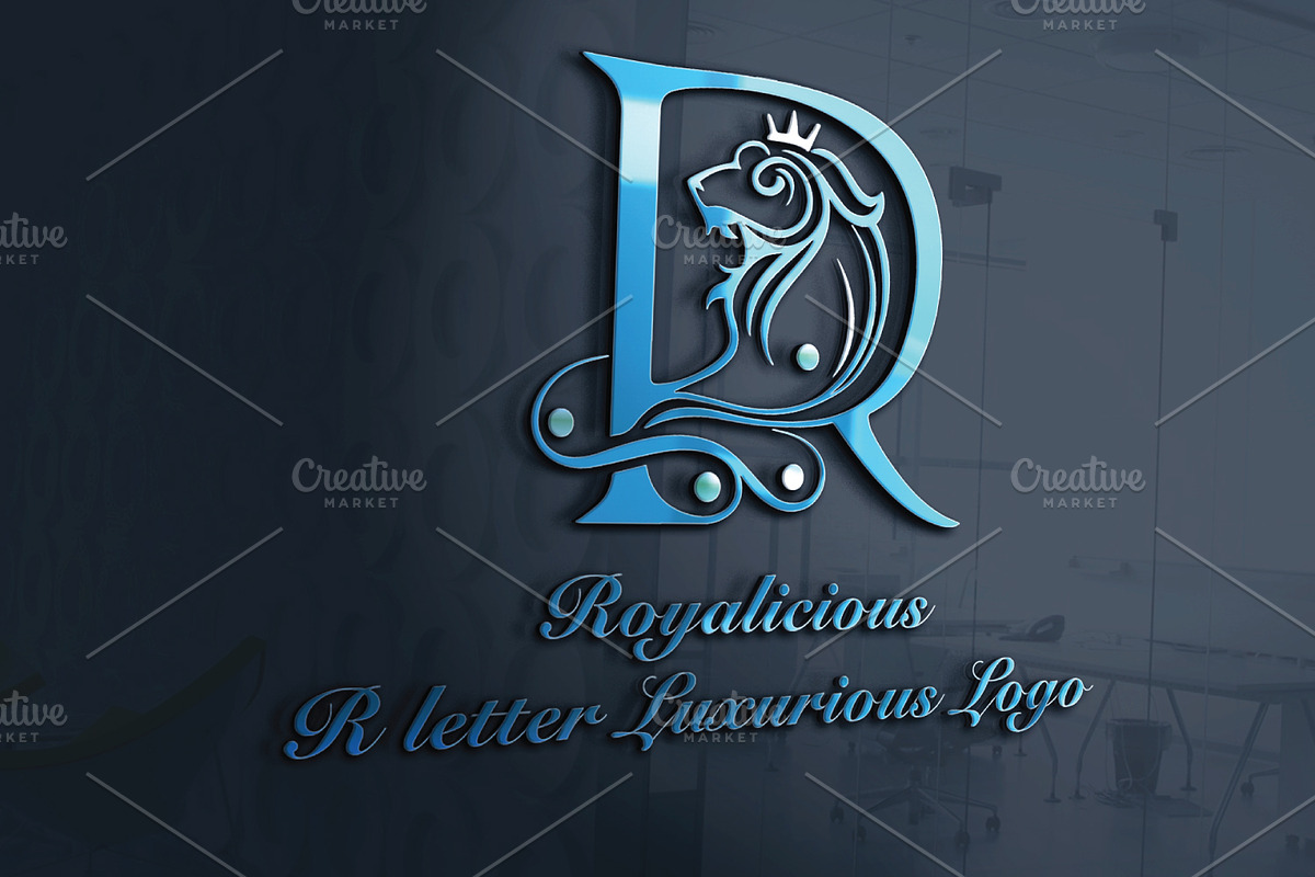Royalicious R letter Luxurious lion, a Branding & Logo Template by FusionadCreates (Photo 6 of 6)