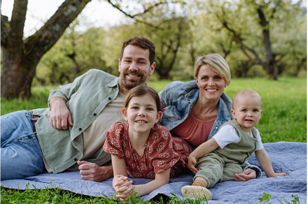 Family portrait with daughter and, a Person Photo by HalfPoint
