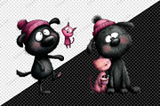 Whimsical Valentine Black Dog & Cat, an Illustration by Creative Art (Thumbnail 3 of 9)