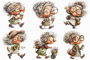 Funny Walking Grandma Clipart, an Illustration by Libby Wishes (Thumbnail 3 of 7)
