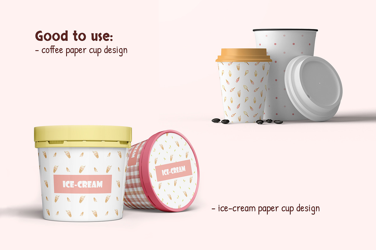Ice-cream watercolor collection, a Pattern Graphic by Lagniappe Art (Photo 9 of 10)