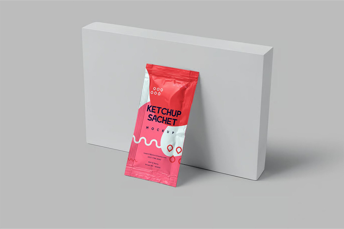 Ketchup Sachet Mockups, a Product Mockup by megostudi0 (Photo 6 of 7)