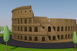 Low Poly Colosseum Rome Italy Landma