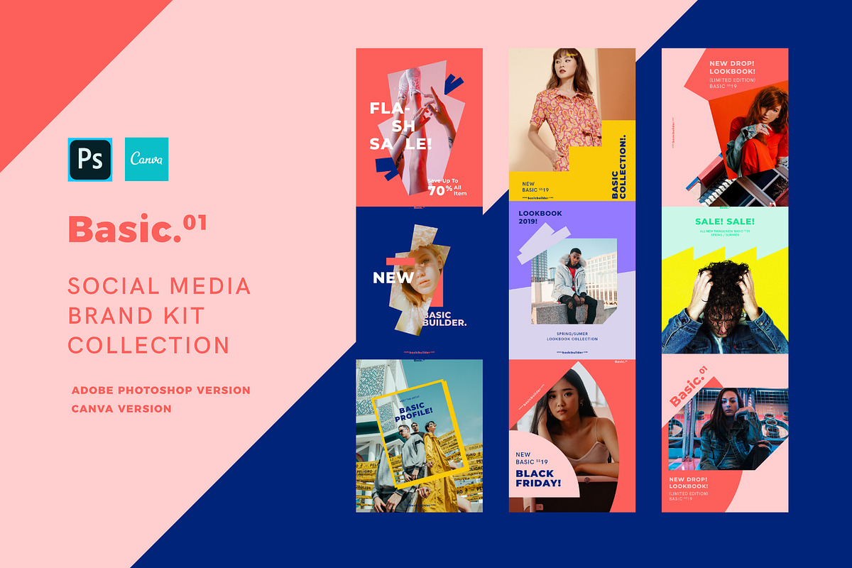BASIC-Social Media Kit Collection, a Social Media Template by Invasi Studio (Photo 1 of 13)