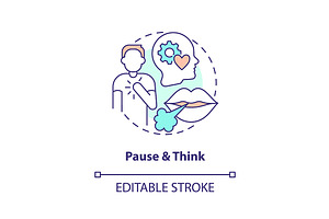 Pause and think concept icon, an Outline Icon by IMG Visuals