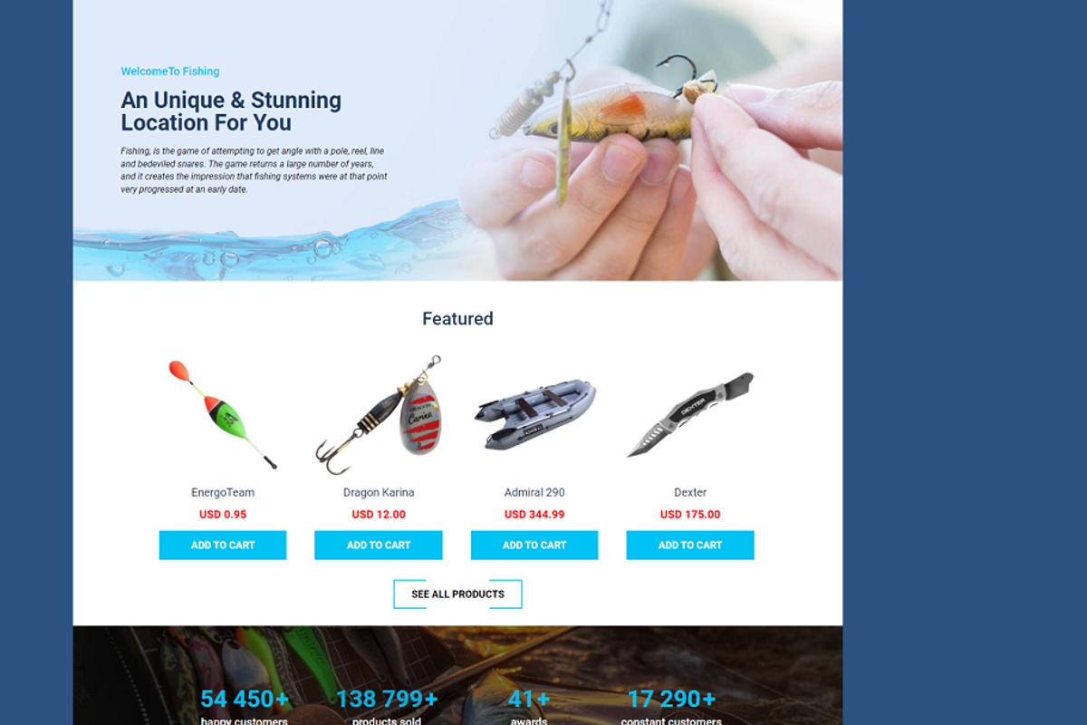 Fishing Website Template, a HTML Template by Ordasoft (Photo 2 of 3)