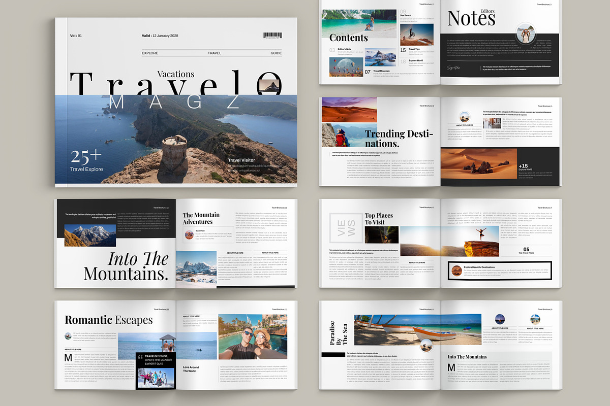 Travel Magazine Landscape Templates, a Magazine Template by Pixelpick (Photo 1 of 13)