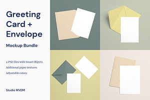 Greeting Card Envelope Mockup Bundle