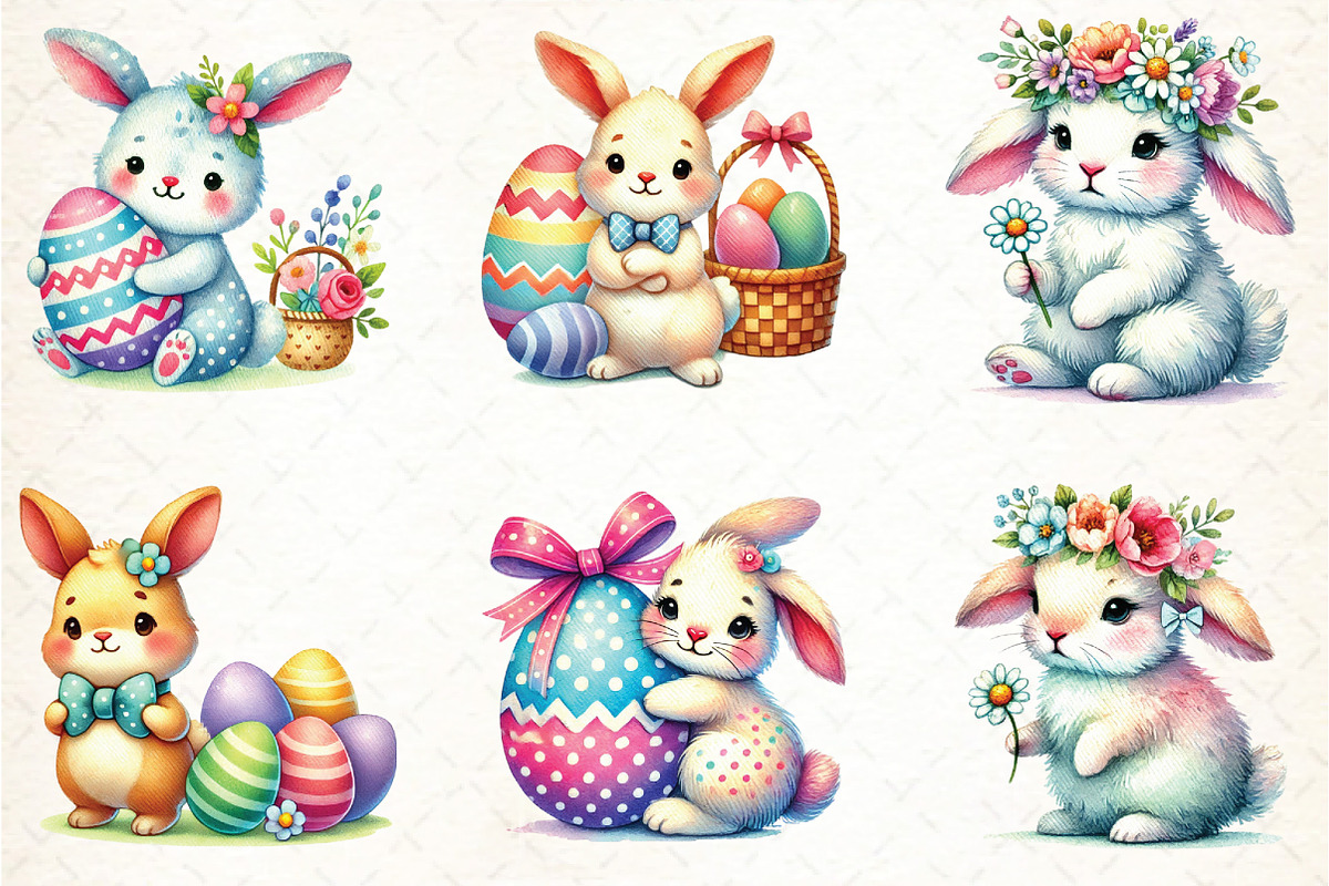 Easter Bunny Sublimation Clipart, an Illustration by DreamCafeArt (Photo 2 of 5)