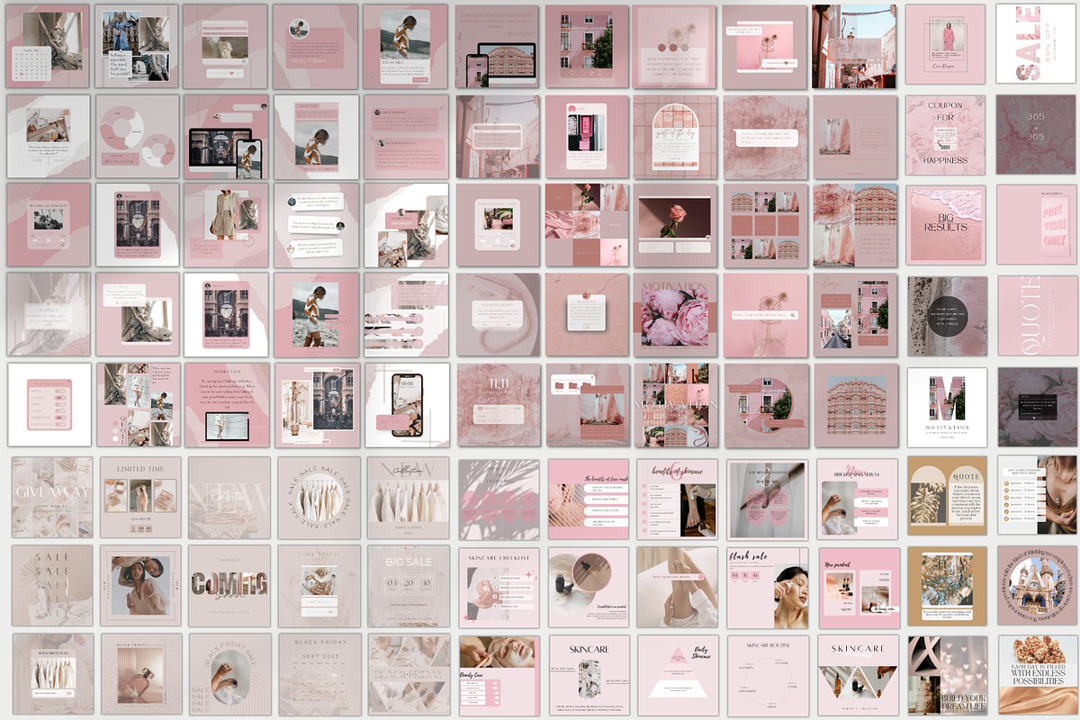 Pink Instagram Canva Mega Bundle, a Social Media Template by BRANDcontent (Photo 8 of 8)