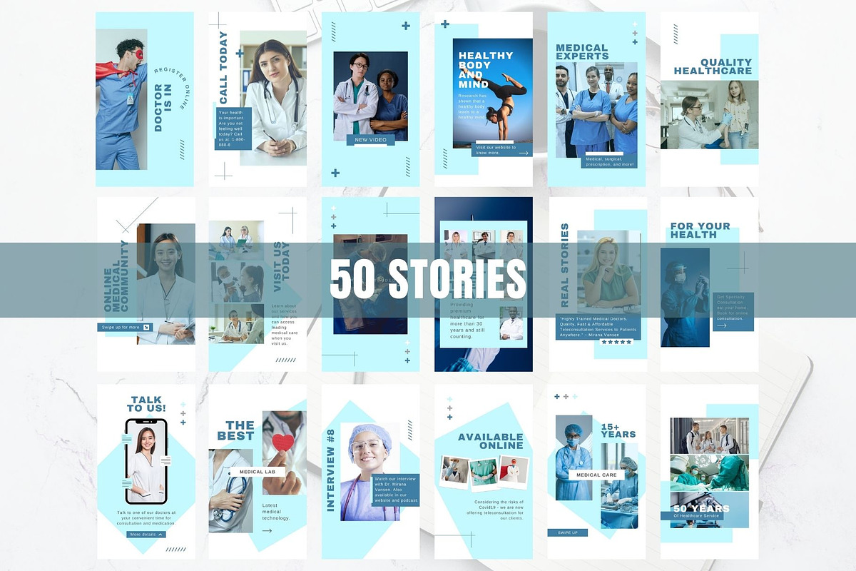 Medical Clinic Instagram Bundle, a Social Media Template by Kromatic Design Studio (Photo 3 of 10)