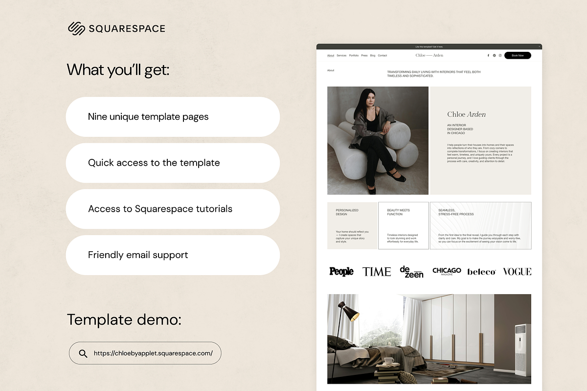 Squarespace Template: Chloe preview 3