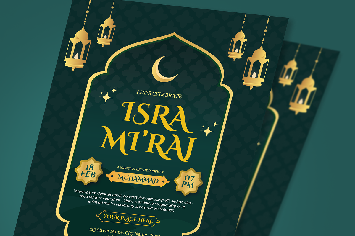 Isra Mi'raj Flyer Set, a Flyer Template by SquidPixey (Photo 5 of 6)