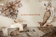 Owls Story watercolor forest clipart, an Animal Illustration by Alamella (Thumbnail 3 of 12)