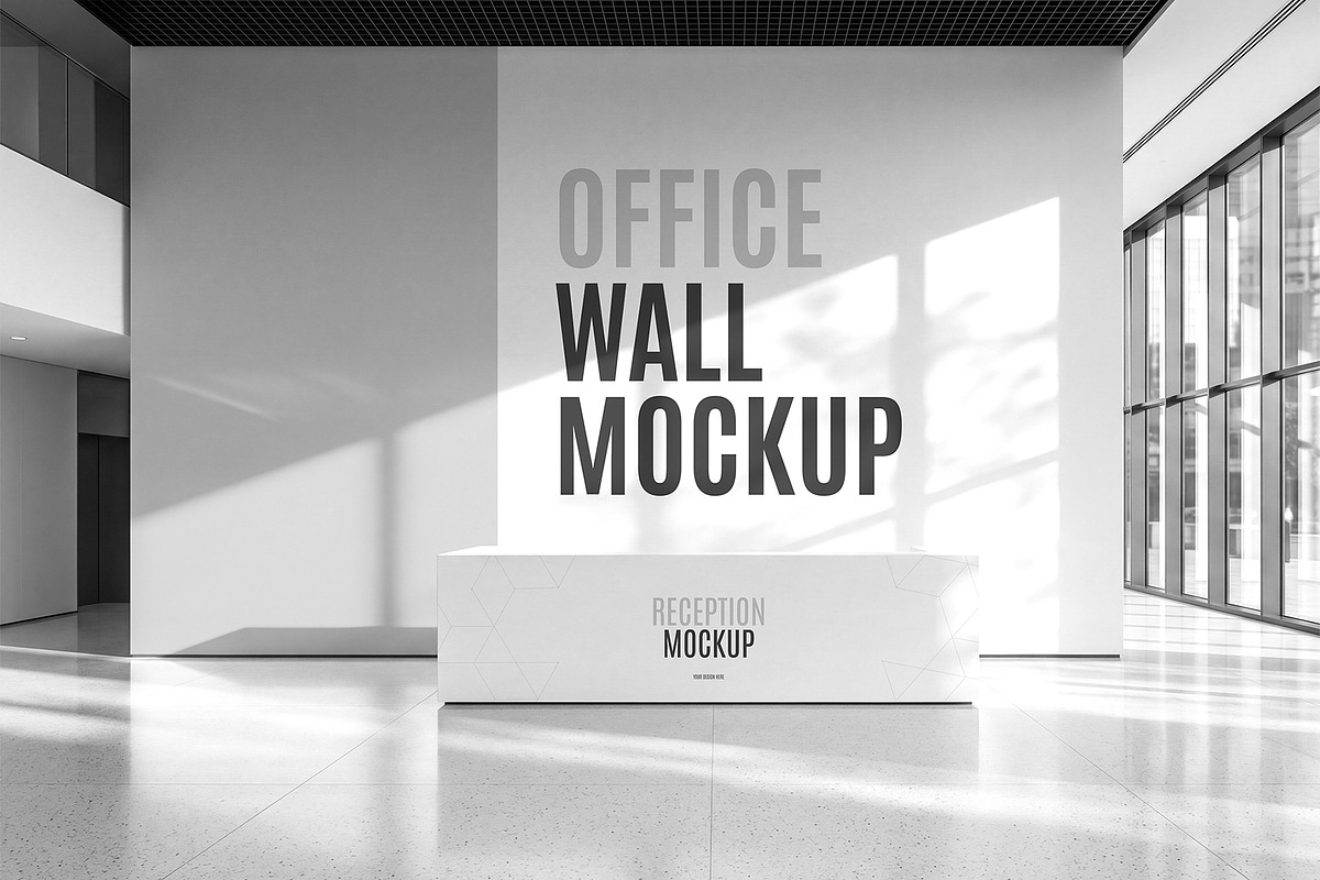 Modern Office Wall Mockup Template, an Advertising Mockup by graphypix (Photo 3 of 4)