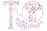 Lavender Floral Alphabet Vectors, an Illustration by Amanda Ilkov (Thumbnail 4 of 5)
