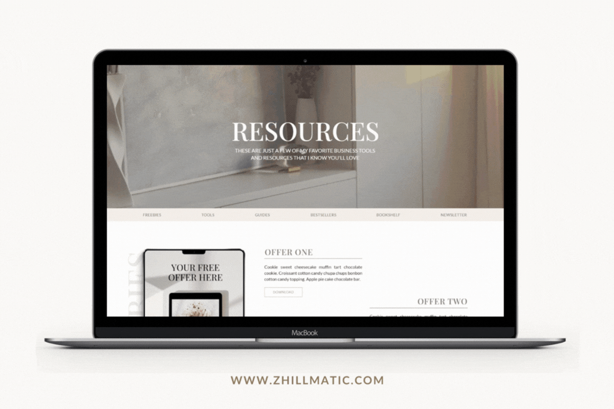 Showit Resources Page Template, a Landing Page Template by Zhillmatic (Photo 4 of 7)