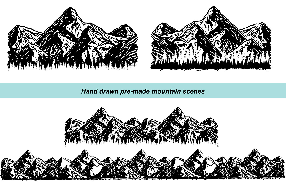 Mountains and trees sketch, an Object Graphic by Live line (Photo 5 of 6)
