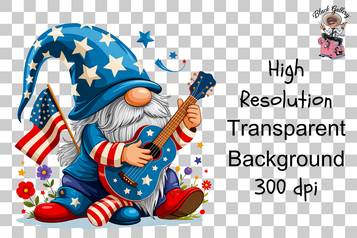 4th of July Gnome Clipart Png Bundle, an Illustration by Clipart Bloom (Photo 11 of 11)