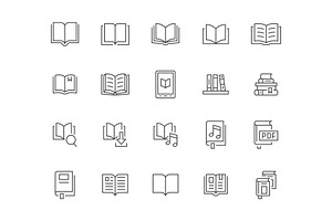 Books Line Icons