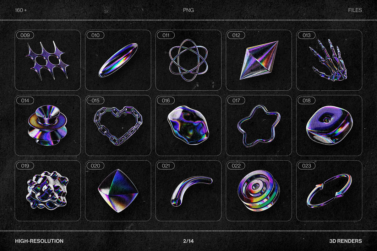 Chromatic Glass 3D Shapes Pack, an Object Graphic by Samolevsky (Photo 3 of 30)