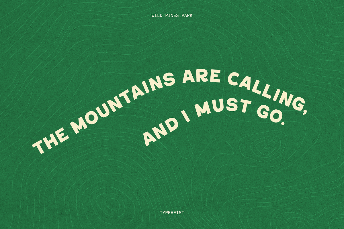 Wild Pines Park National Park Font, a Sans Serif Font by TYPEHEIST (Photo 6 of 10)
