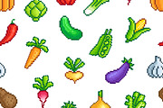 Vegetables seamless pattern. Pixel, a Food Illustration by LadadikArt (Thumbnail 3 of 3)