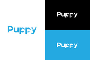 Puppy Cat Negative Logotype