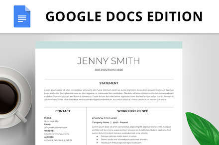 Resume Template, CV, Google Docs