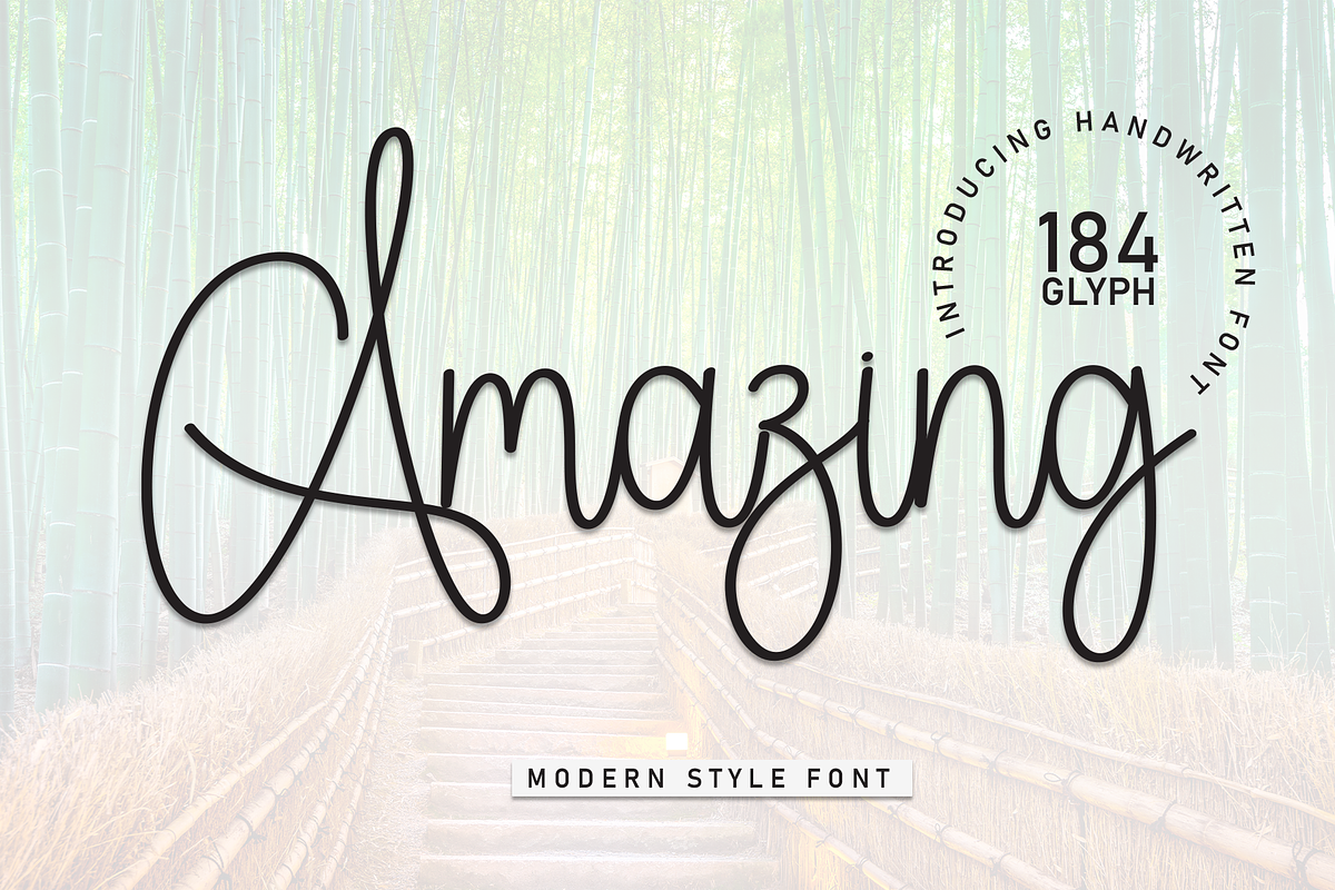 Amazing | Script Font, a Handwritten Font by Scratchones (Photo 1 of 8)