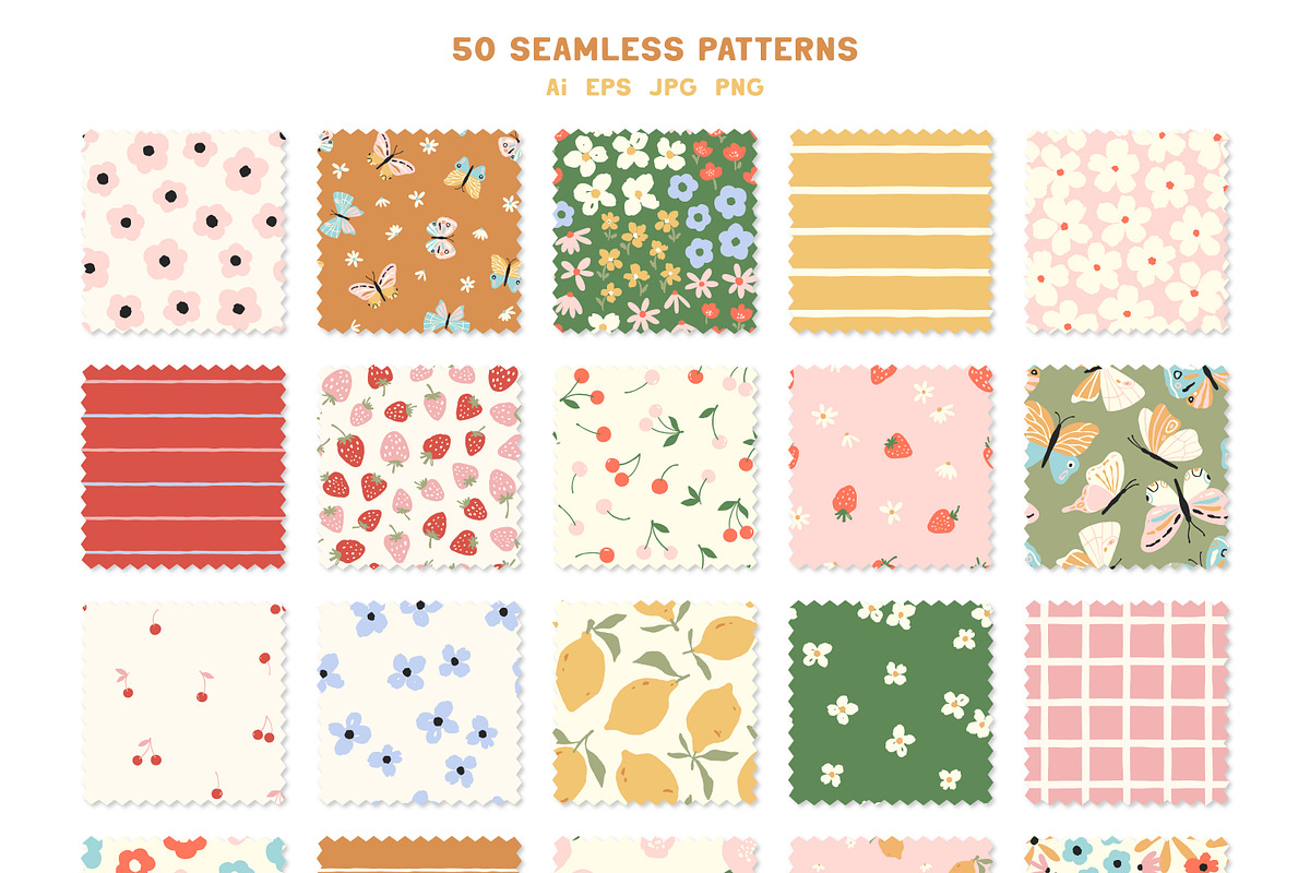 Blooming Summer - Patterns & Flowers, a Pattern Graphic by simpleblues (Photo 4 of 12)