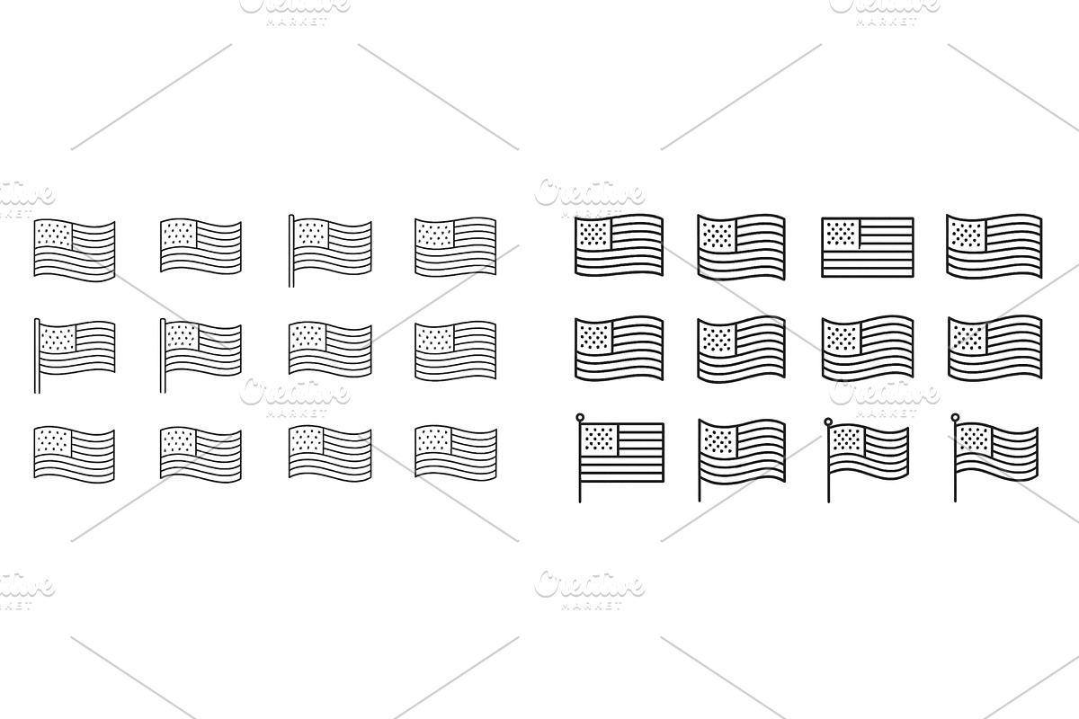 Multiple variations of the American, an Illustration by ZinetroN