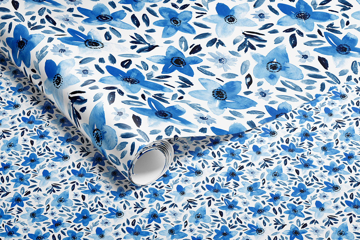 Azure, navy and white, a Pattern Graphic by Anya-D (Photo 6 of 9)