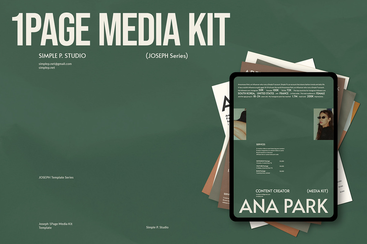 Joseph 1Page Media Kit, a Marketing Template by Simple P. (Photo 8 of 8)