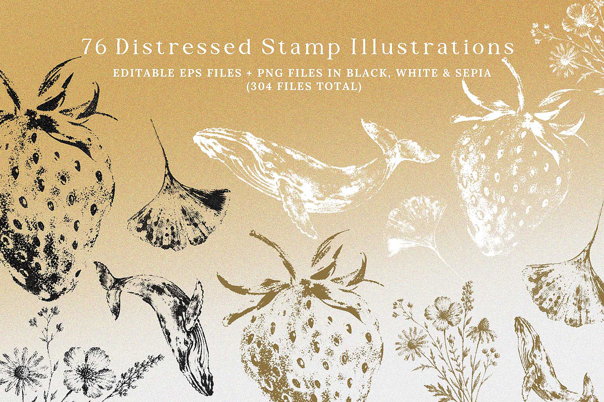 Vintage Rubber Stamps Clip Art Set, an Object Graphic by Paper Flowers Studio (Photo 3 of 7)