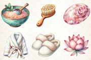Watercolor Spa Day Clipart Bundle, a Seasonal Illustration by Libby Wishes (Thumbnail 7 of 7)