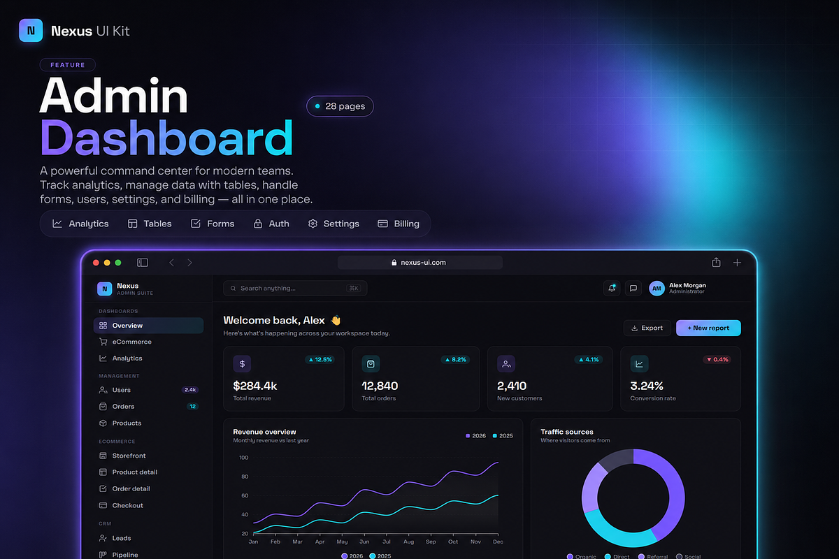 Nexus UI Kit-Admin Dashboard & SaaS, a React Template by PNHD (Photo 2 of 7)
