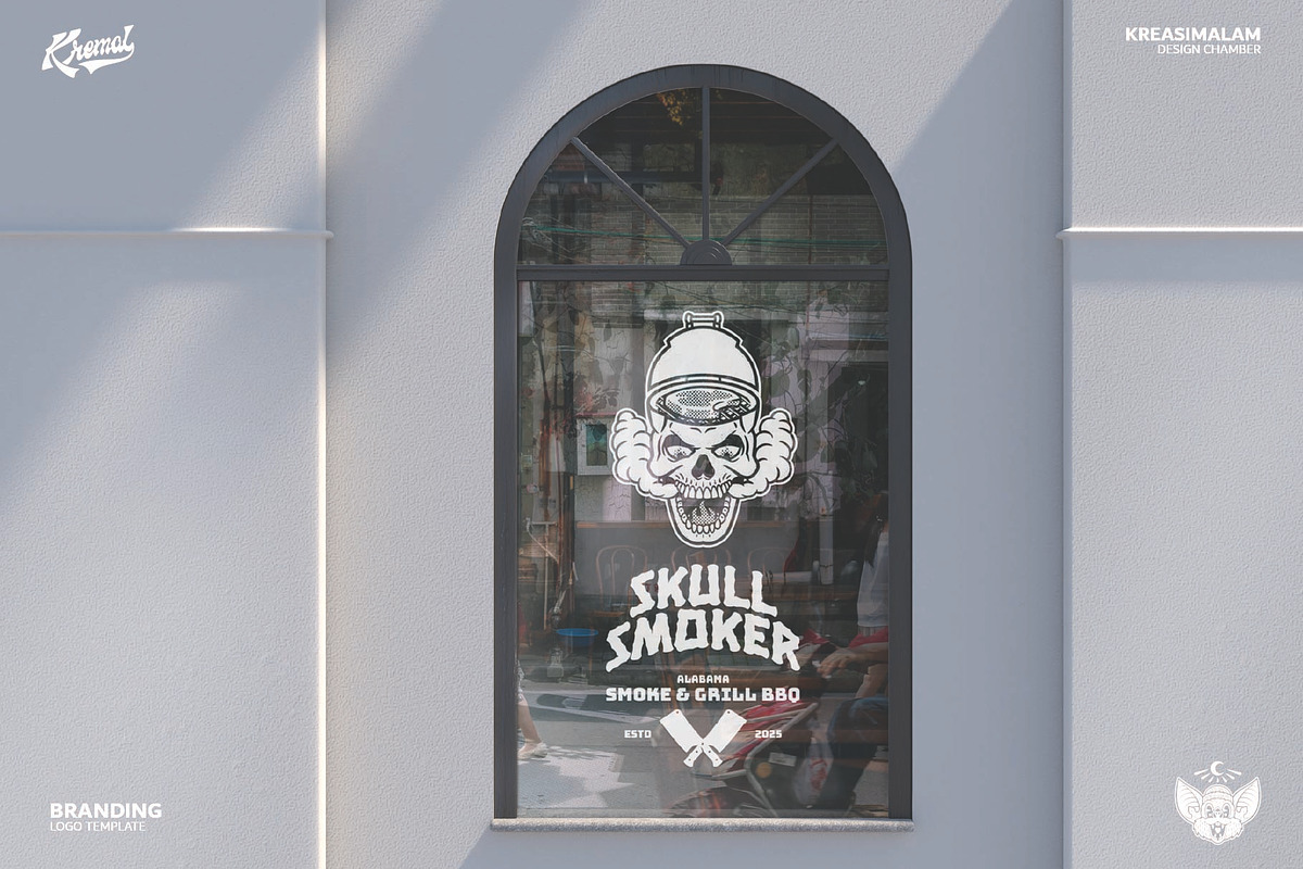 Skull Smoker Logo Template, a Branding & Logo Template by Kreasi Malam (Photo 9 of 11)
