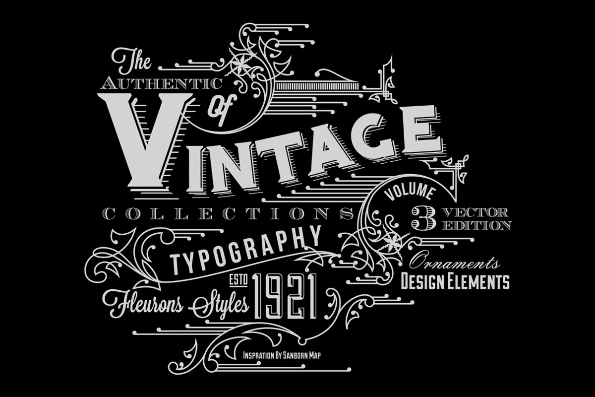 Vintage Typography Ornaments v3, an Object Graphic by G7 (Photo 4 of 5)
